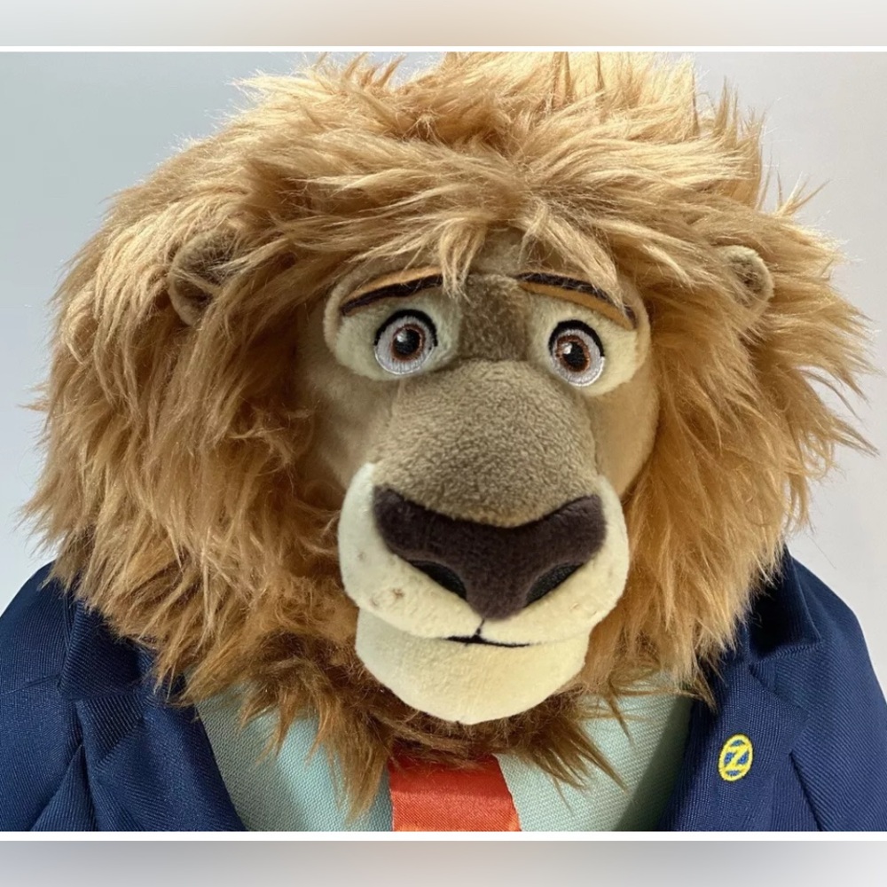 Zootopia Mayor Leodore Lionheart Lion 16" Stuffed Plush Toy Disney collection